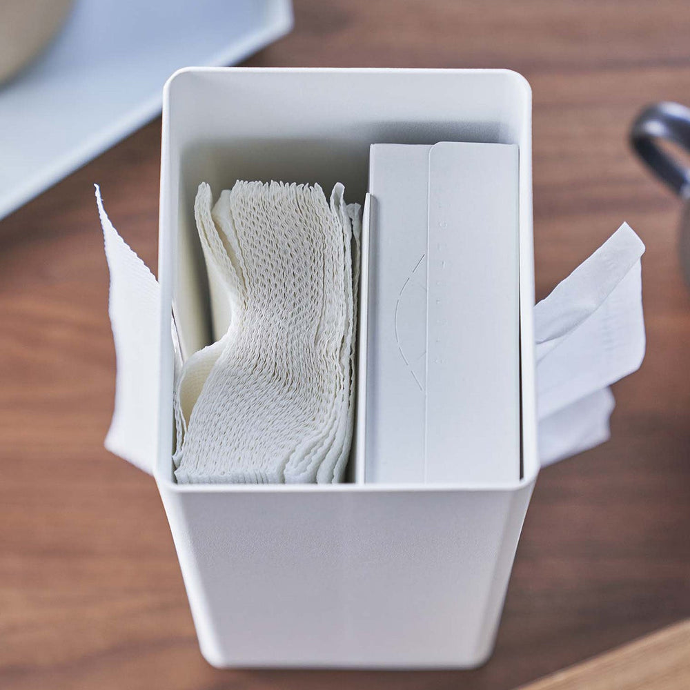 
                      
                        Two-Sided Steel & Wood Tissue Case
                      
                    