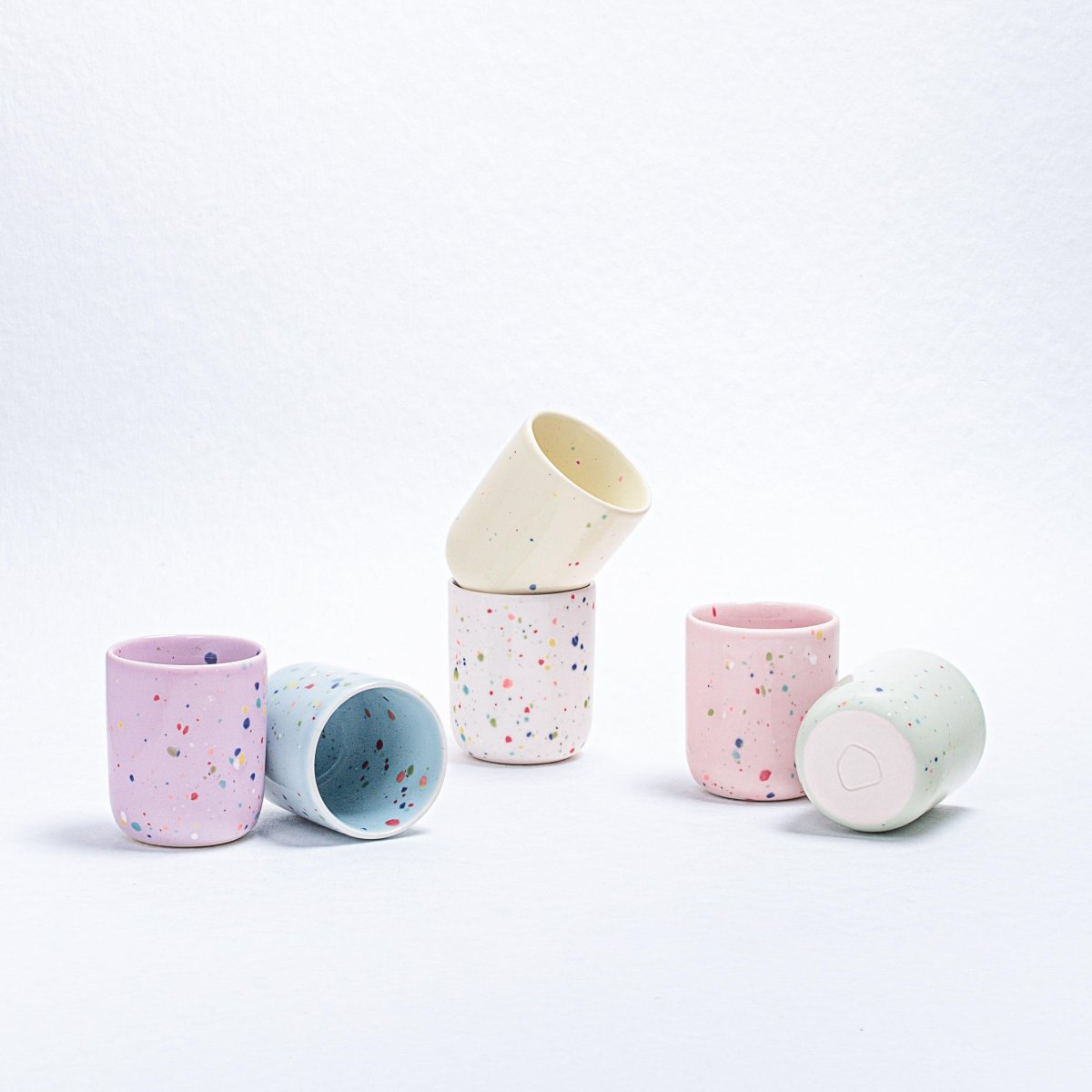 Egg Back Home Ceramic Espresso Cup & Egg Cup - Set of 6 | Party Collection Assorted Colors