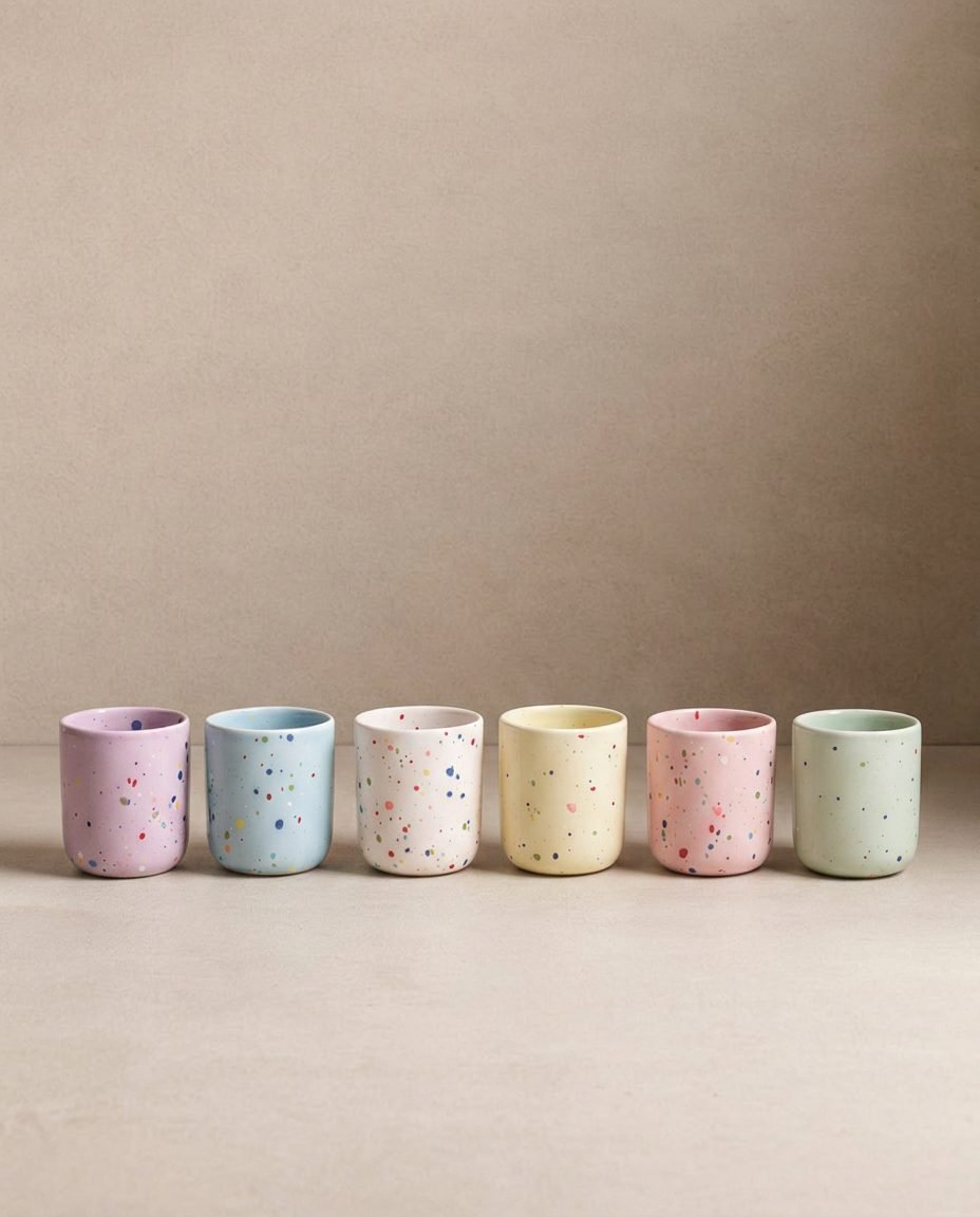 Egg Back Home Ceramic Espresso Cup & Egg Cup - Set of 6 | Party Collection Assorted Colors
