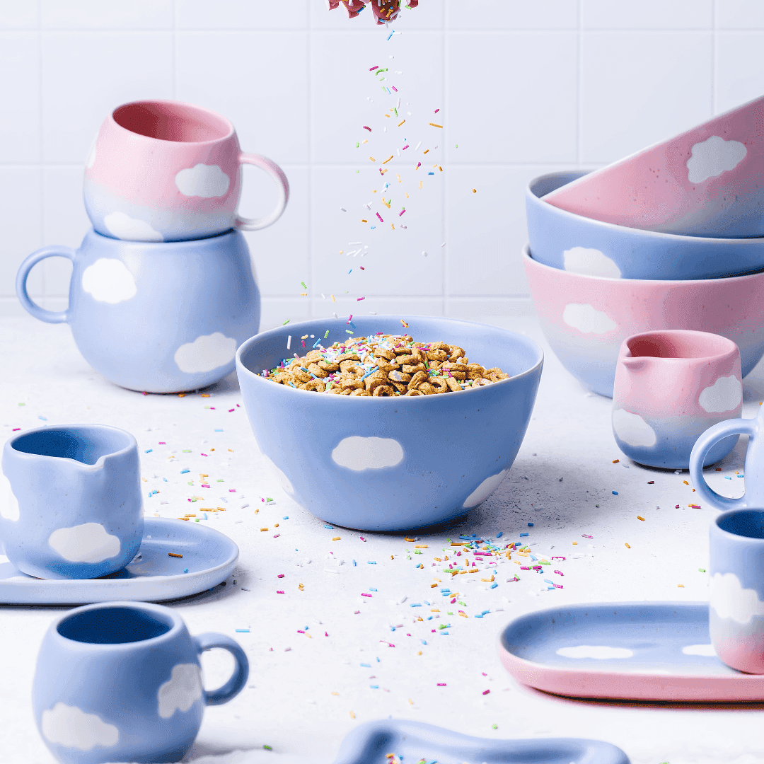 Egg Back Home Cloud Ceramic Cereal Bowl 6.3"