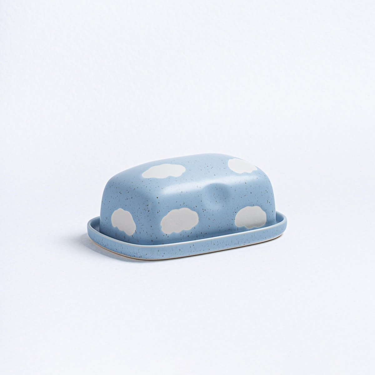 Egg Back Home Cloud Collection Blue Ceramic Butter Dish