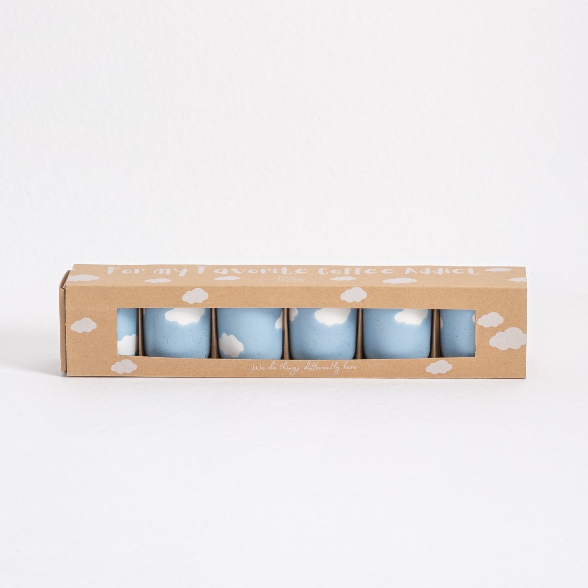Egg Back Home Cloud Sunset Collection Ceramic Espresso Cups / Egg Cups, Set of 6