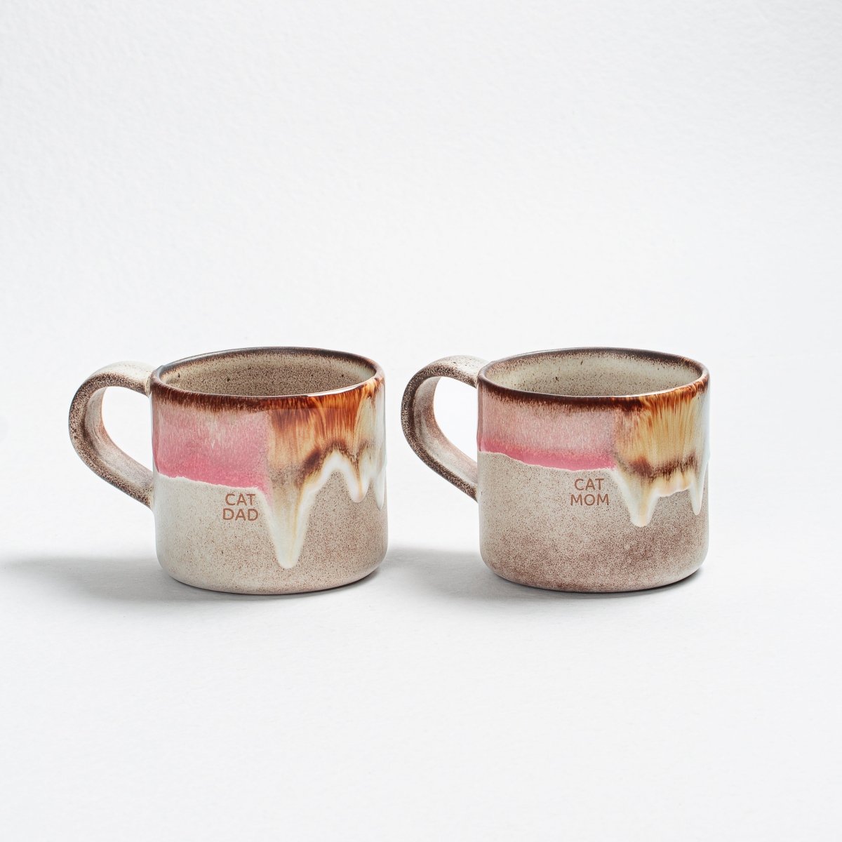 Egg Back Home Melting Ice Cream Collection Ceramic Mug 12.2oz / 360ml, Set of 2 - Cat Mom & Dad