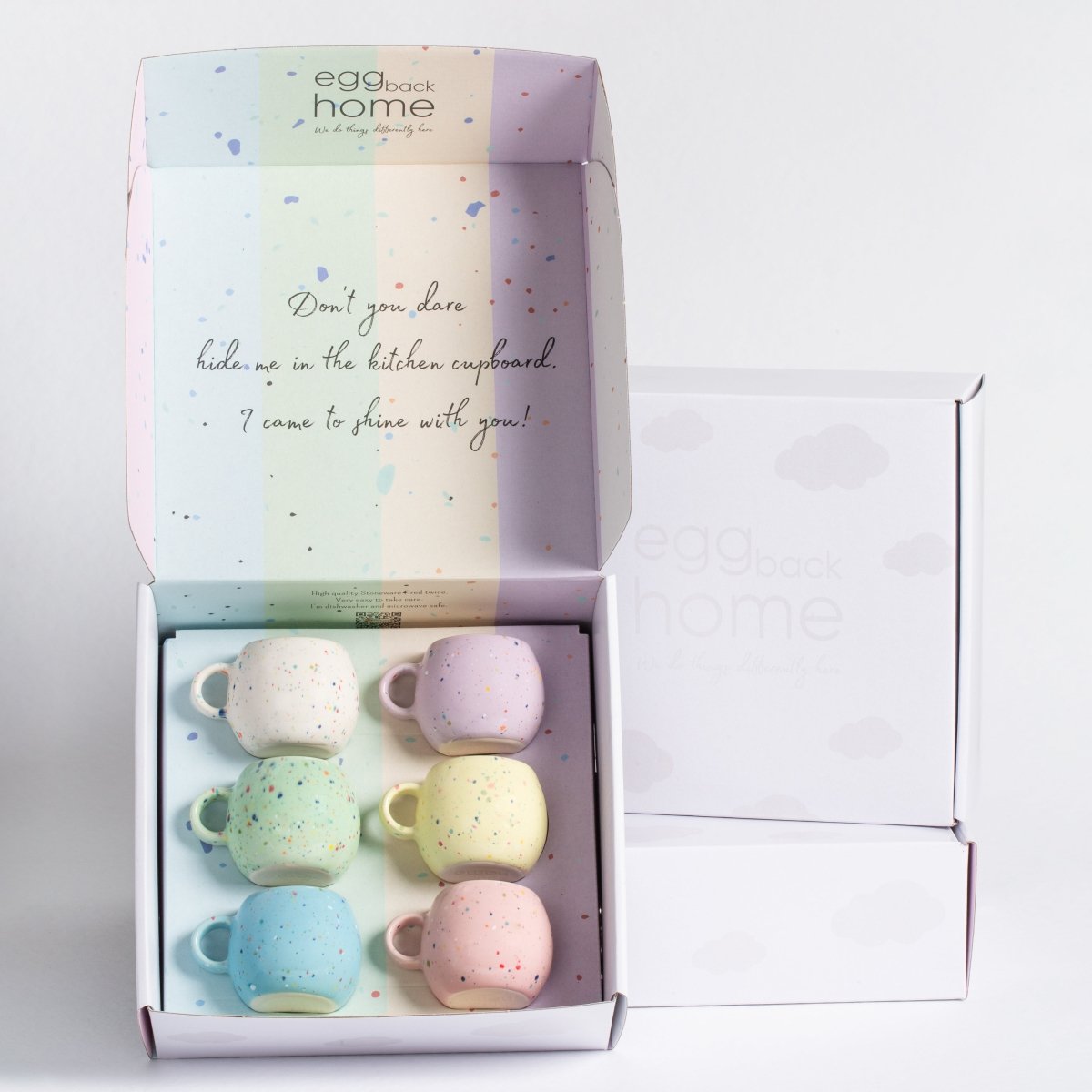 Egg Back Home Party Ball Espresso Mug 3oz / 90ml, Set of 6 - Assorted Colors