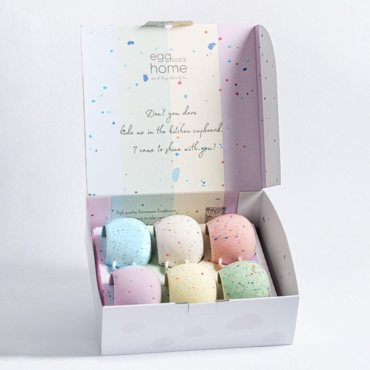 Egg Back Home Party Ball Mug 17oz / 500ml, Set of 6 - Assorted Colors