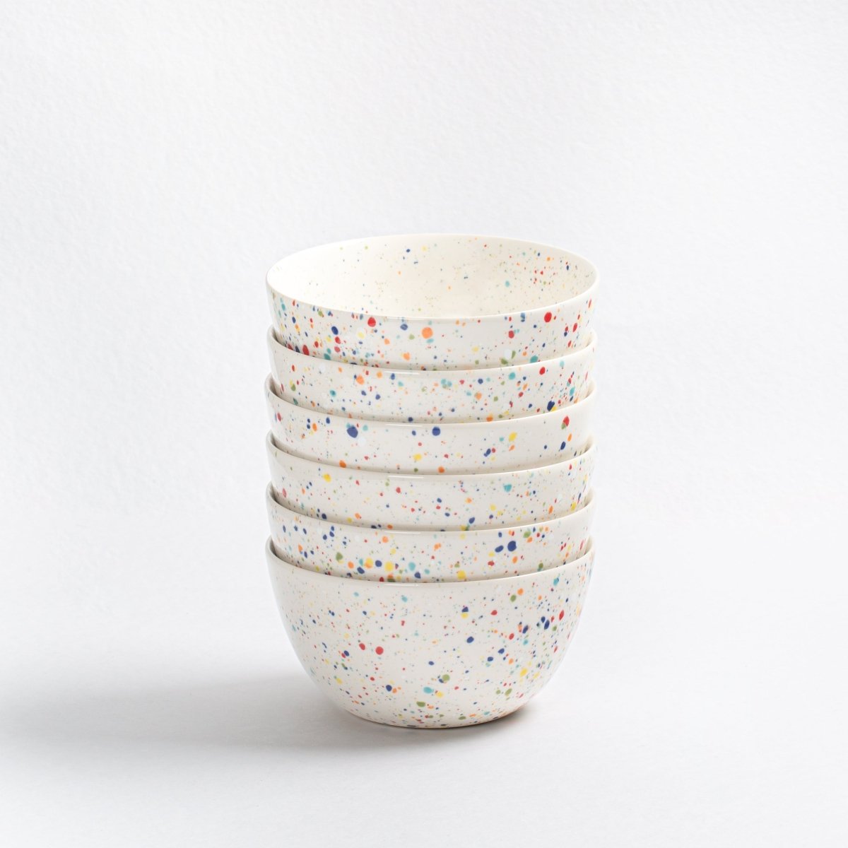 Egg Back Home Party Collection 6.3" Ceramic Bowls, Set of 6 - White