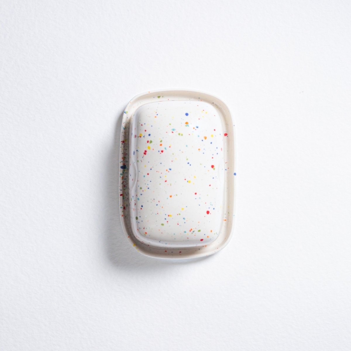 Egg Back Home Party Collection White Ceramic Butter Dish