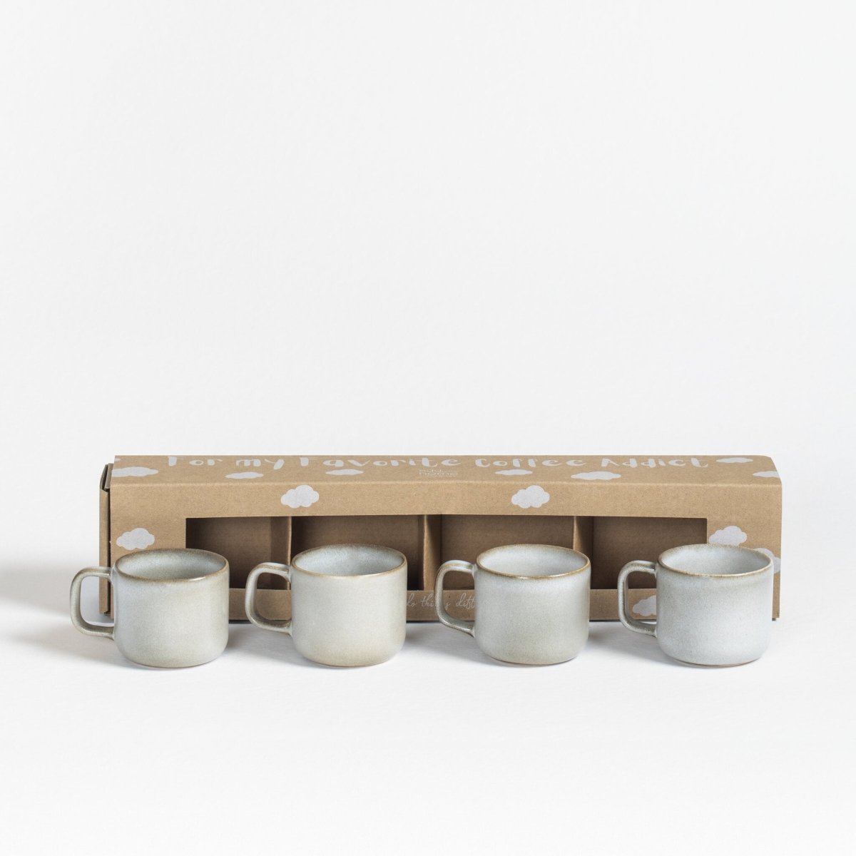 Egg Back Home Terra Collection Espresso Ceramic Mug 2oz / 60ml, Set of 4