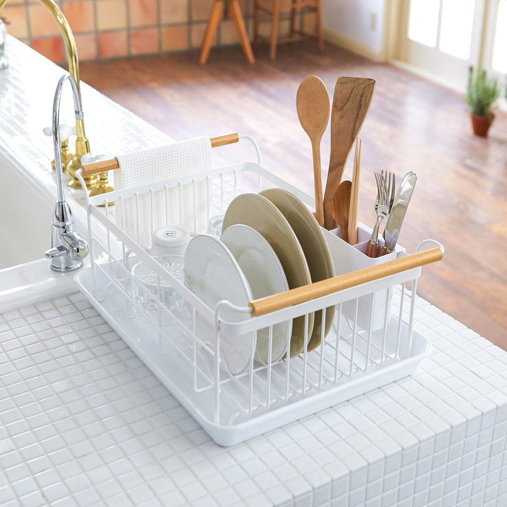 
                      
                        Steel Dish Rack with Wood Handles
                      
                    