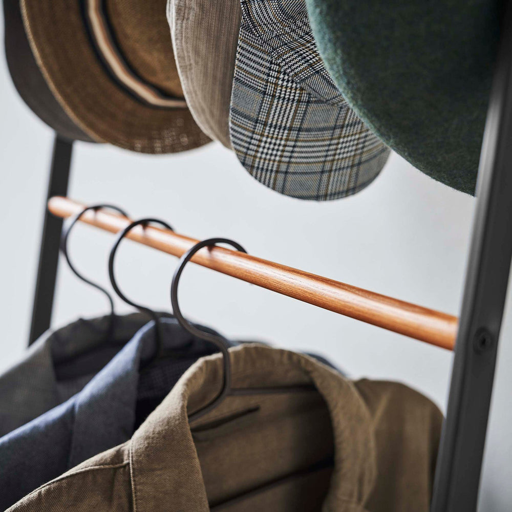 
                      
                        Steel & Wood Coat Rack with Hat Storage, 66" H
                      
                    