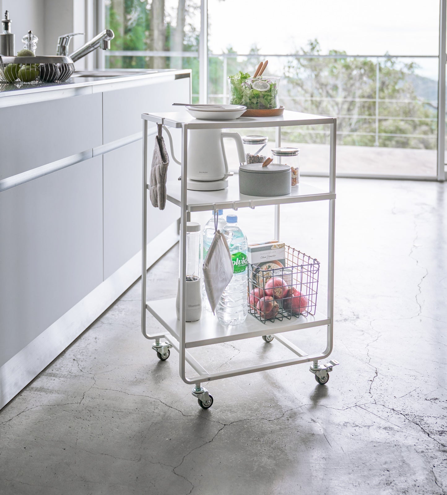 Rolling Steel Utility Cart, 32" H