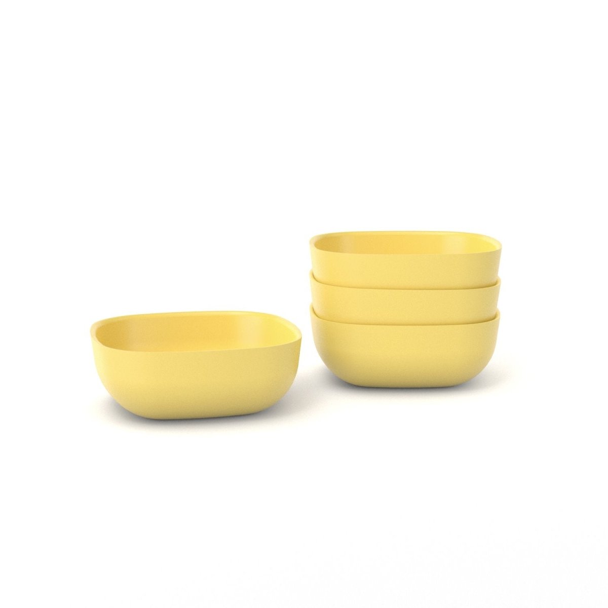 EKOBO Bamboo Cereal Bowl - 4 Piece Set - Lemon