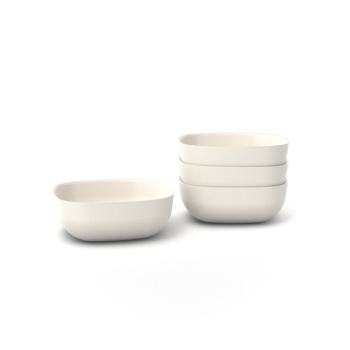 EKOBO Bamboo Cereal Bowl - 4 Piece Set - Off White