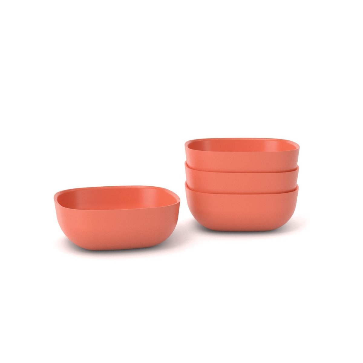 EKOBO Bamboo Cereal Bowl - 4 Piece Set - Persimmon