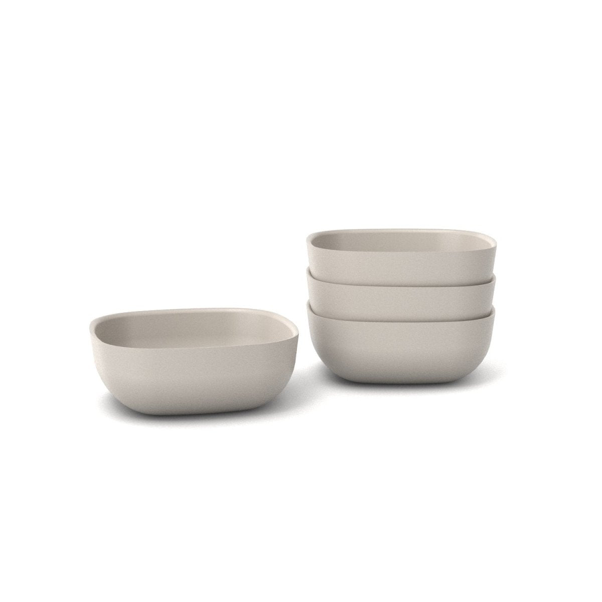 EKOBO Bamboo Cereal Bowl - 4 Piece Set - Stone