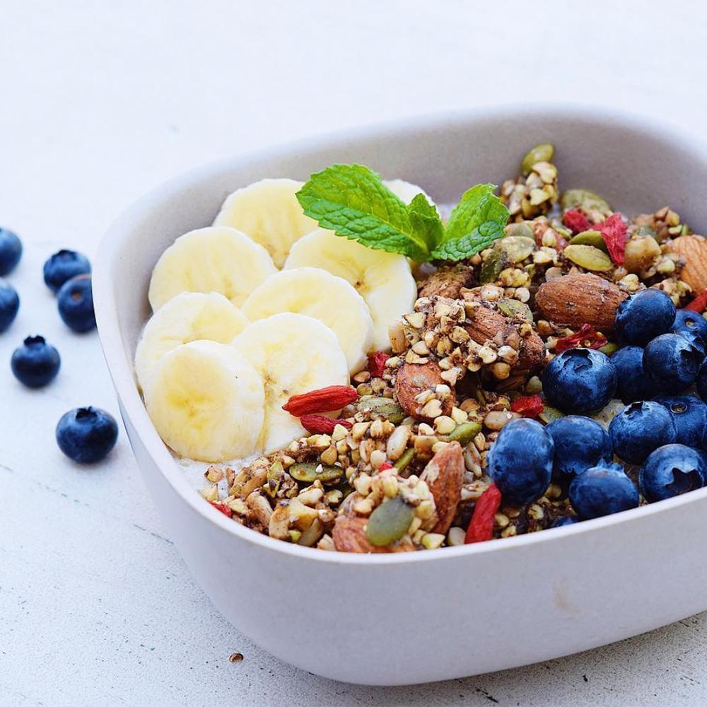 EKOBO Bamboo Cereal Bowl - 4 Piece Set - Stone