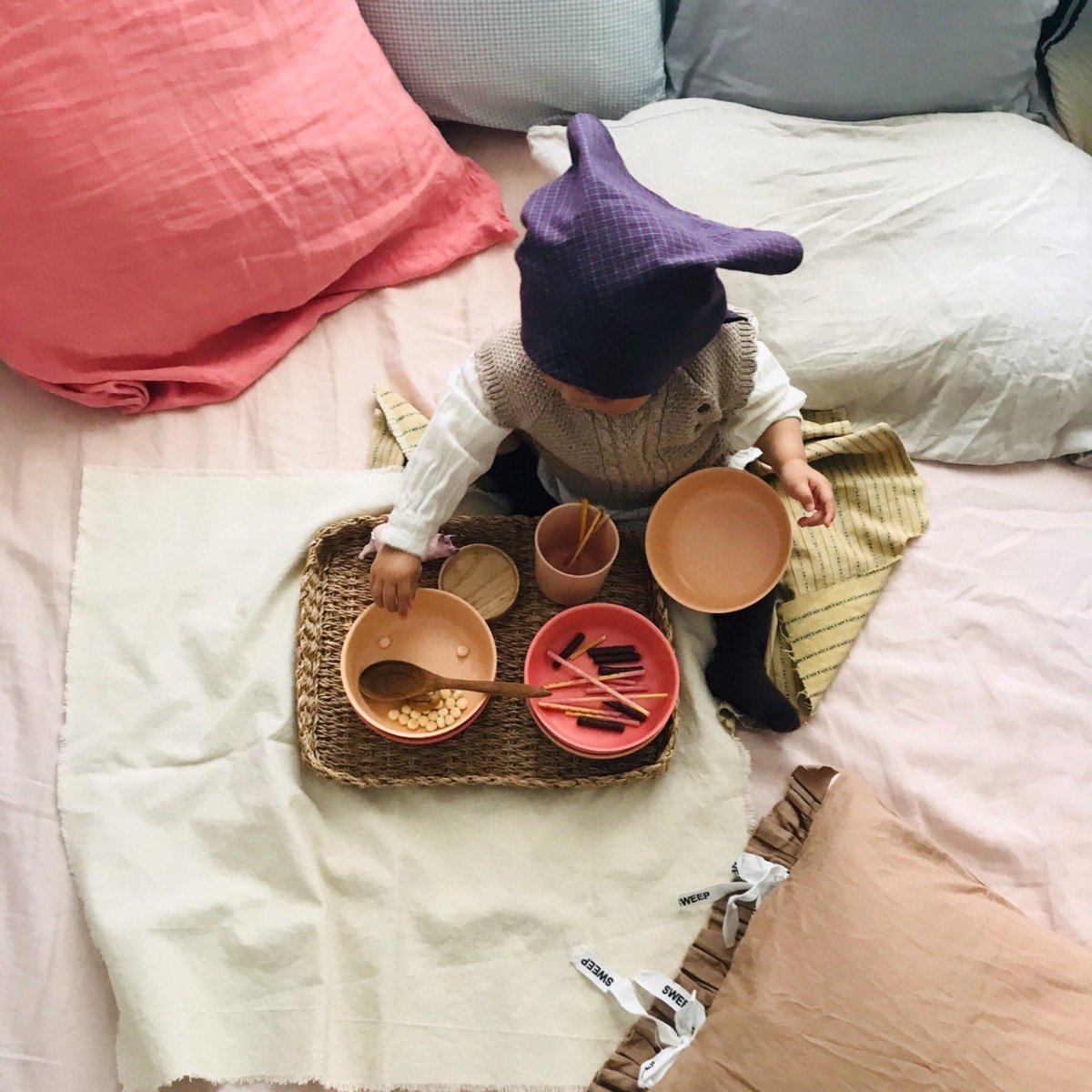 EKOBO Bamboo Kids Bowl, Set of 4 - Coral