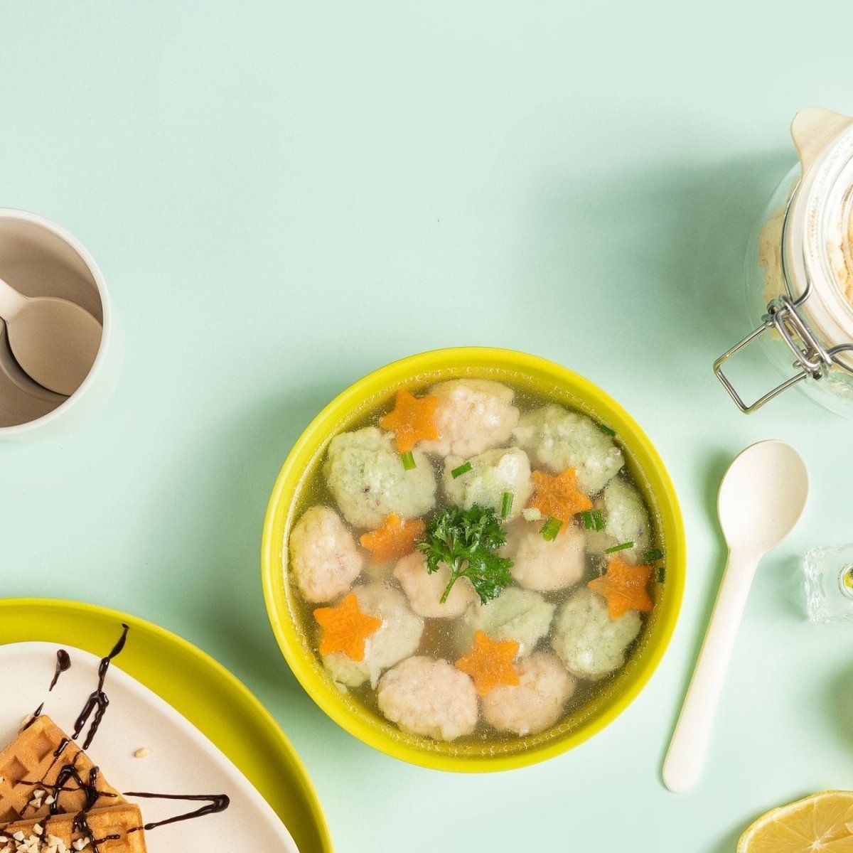 EKOBO Bamboo Kids Bowl, Set of 4 - Lime