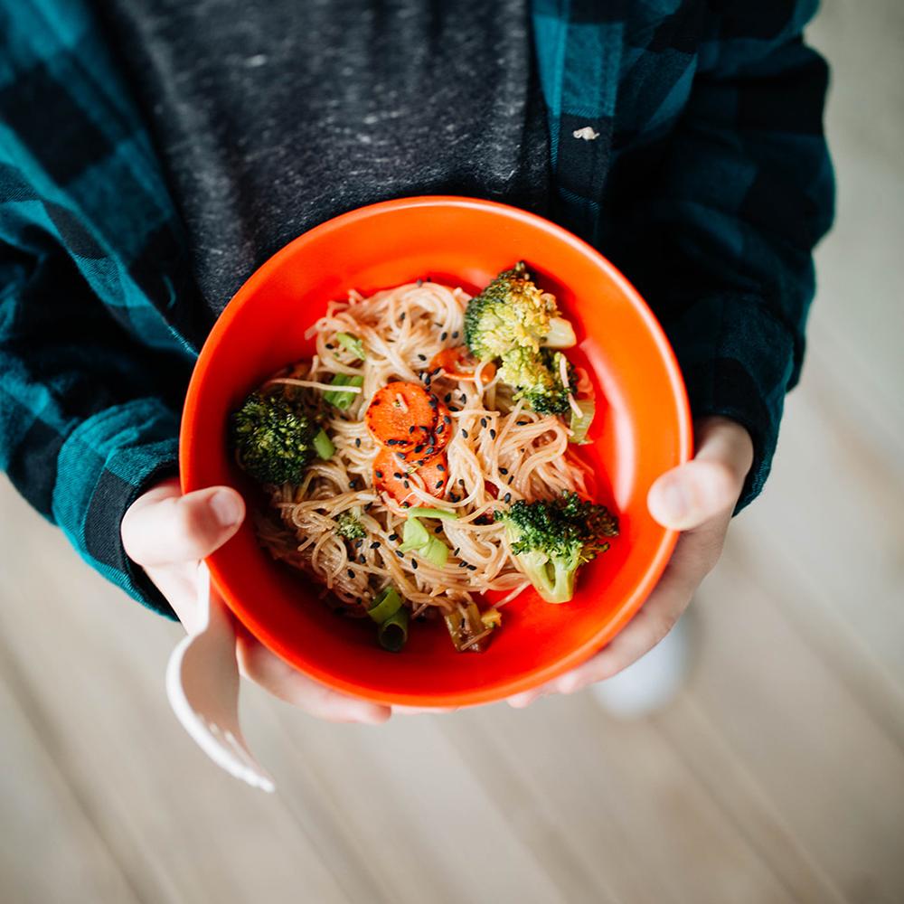 EKOBO Bamboo Kids Bowl, Set of 4 - Persimmon
