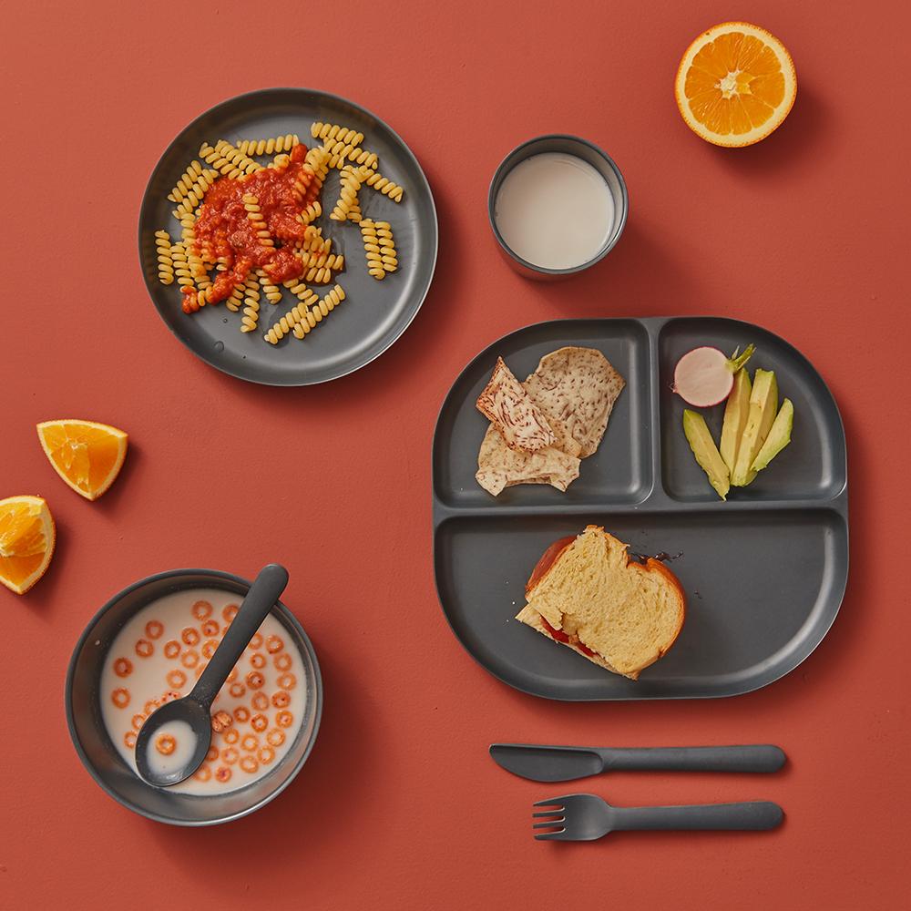 EKOBO Bamboo Kids Bowl, Set of 4 - Smoke