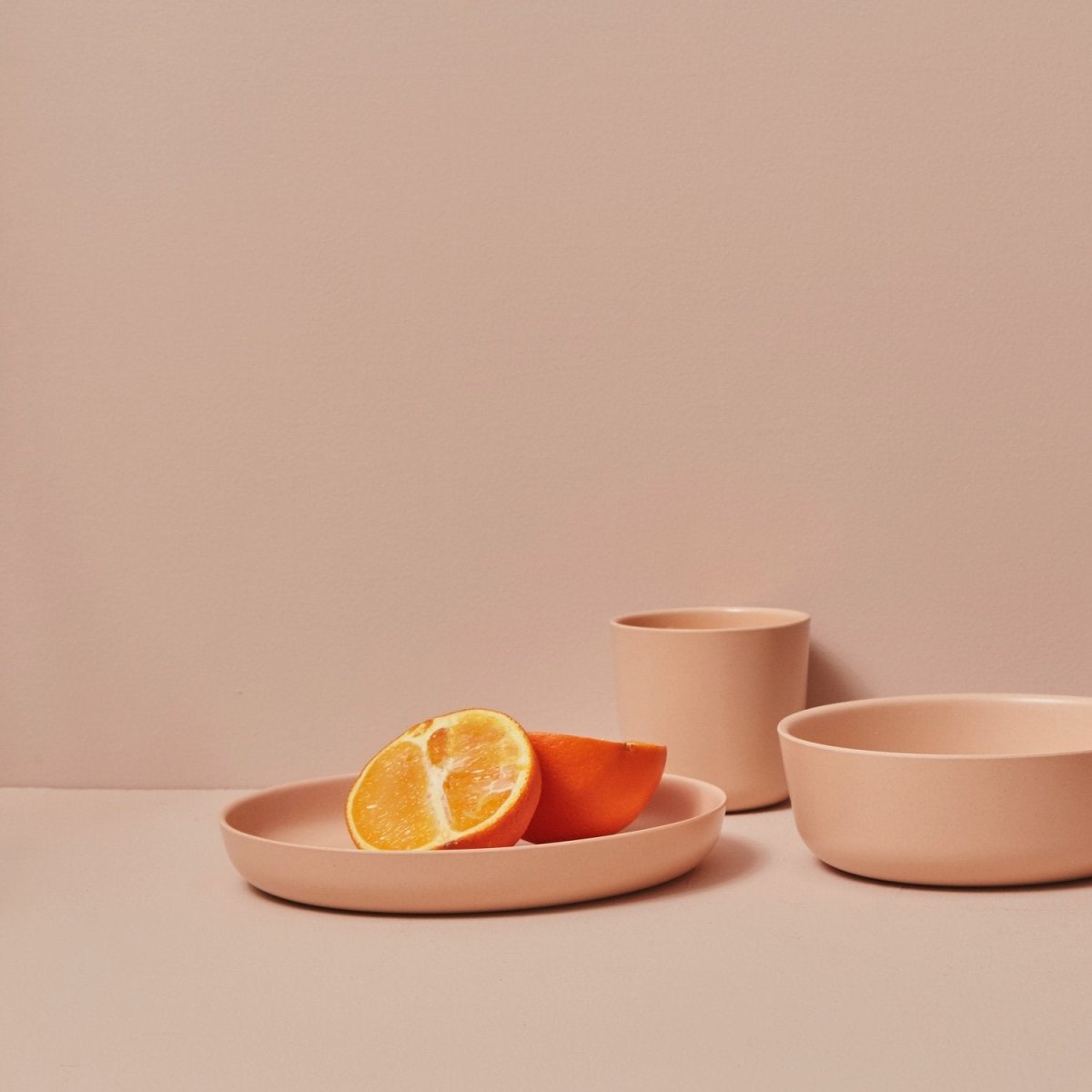 EKOBO Bamboo Kids Plate, Set of 4 - Blush