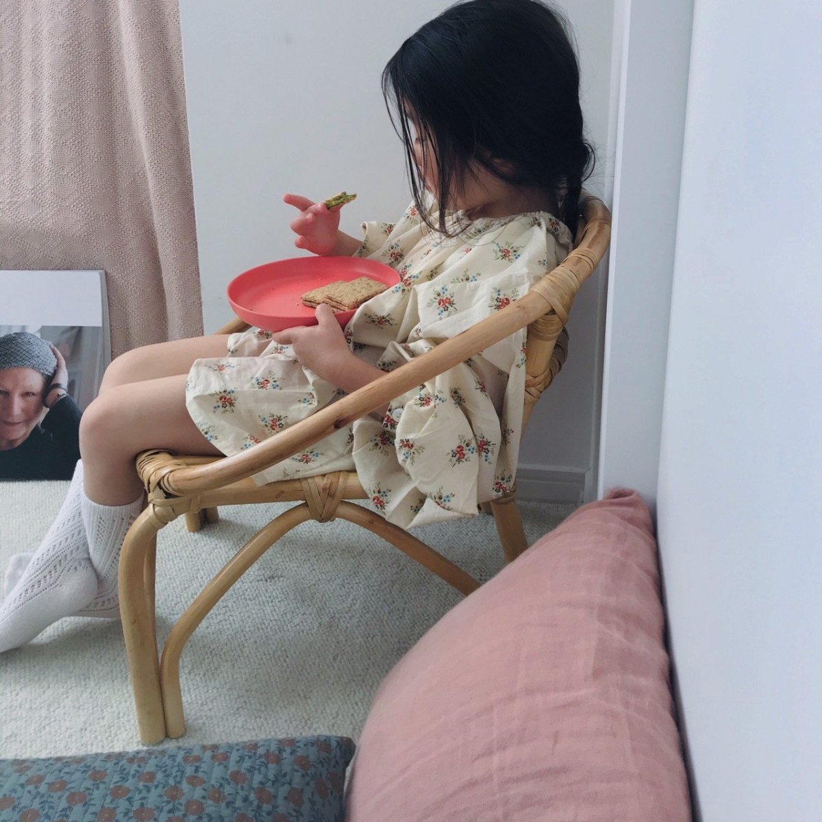 EKOBO Bamboo Kids Plate - Set of 4 - Coral