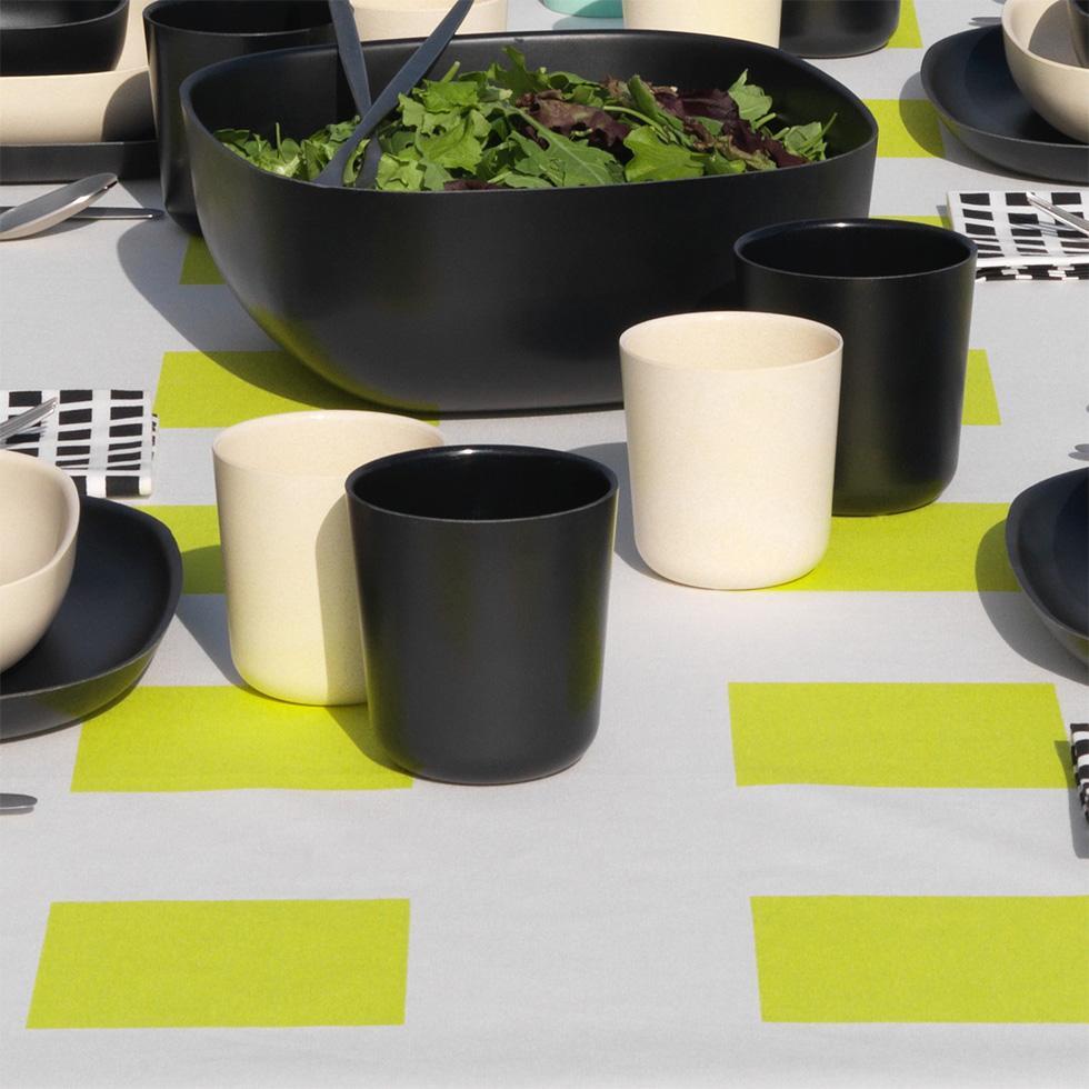 EKOBO Bamboo Medium Cup - 4 Piece Set - Black