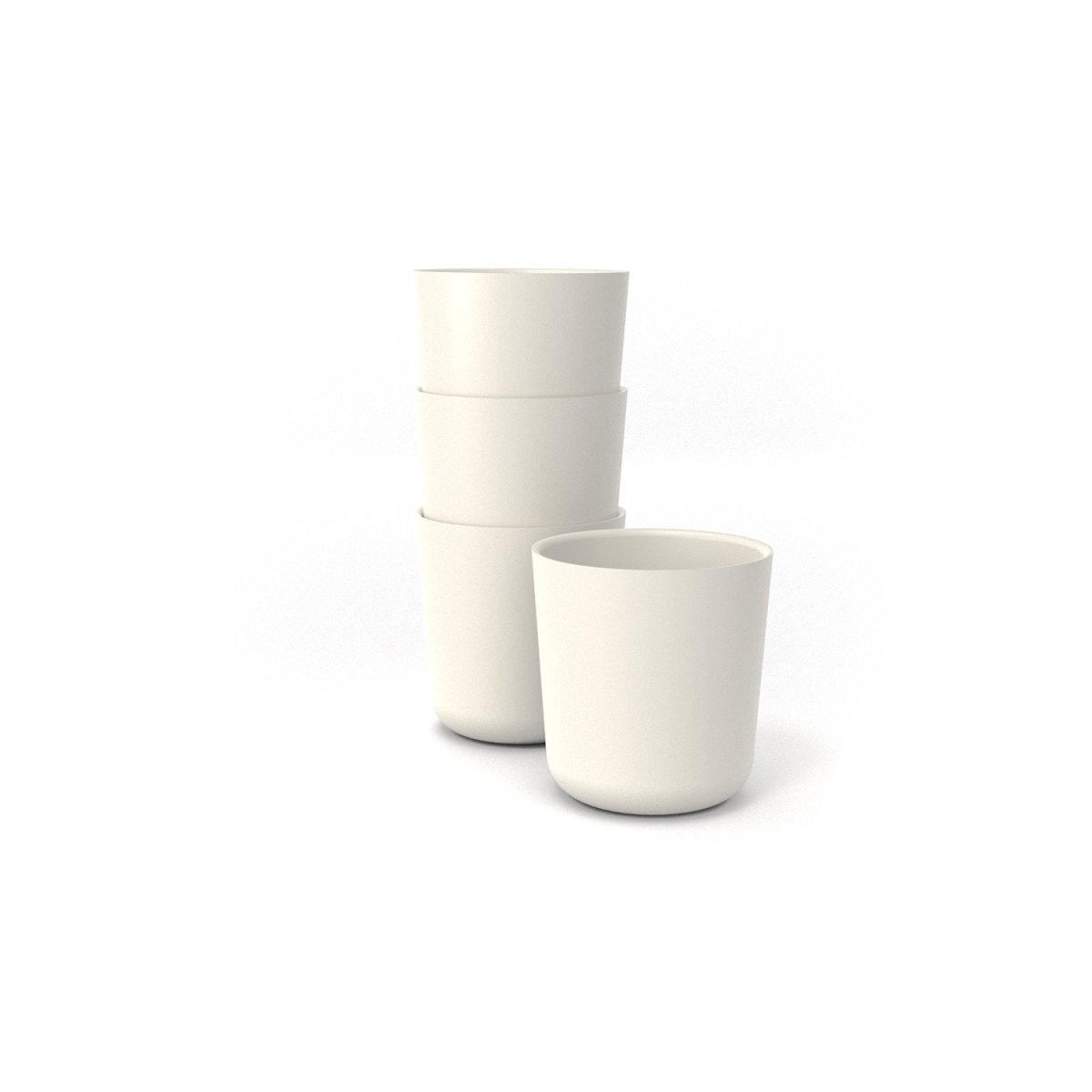 EKOBO Bamboo Medium Cup - 4 Piece Set - Off White
