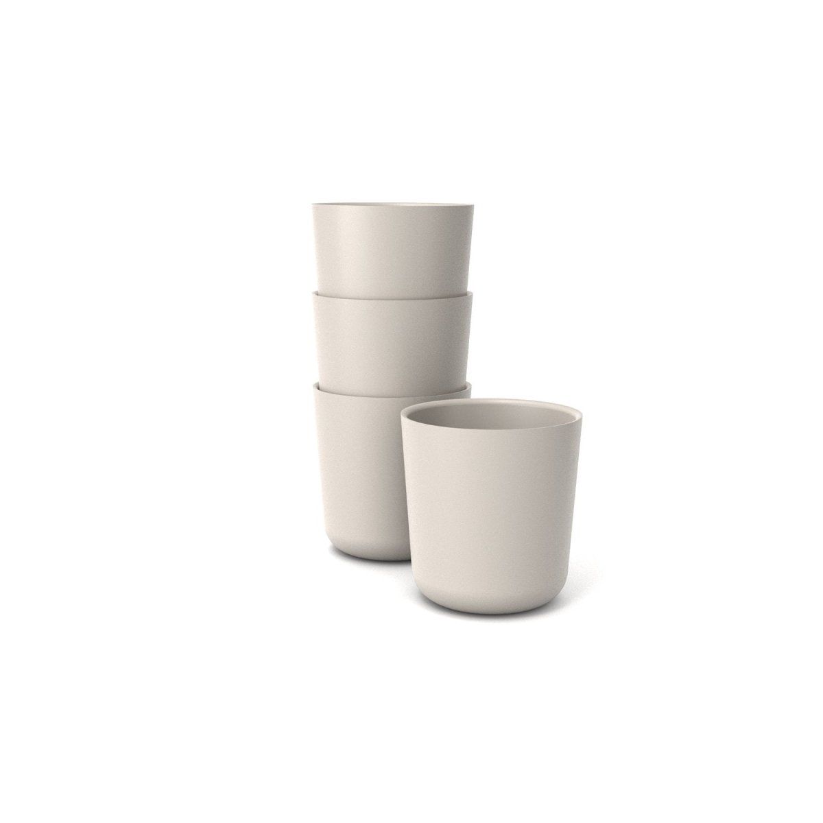 EKOBO Bamboo Medium Cup - 4 Piece Set - Stone