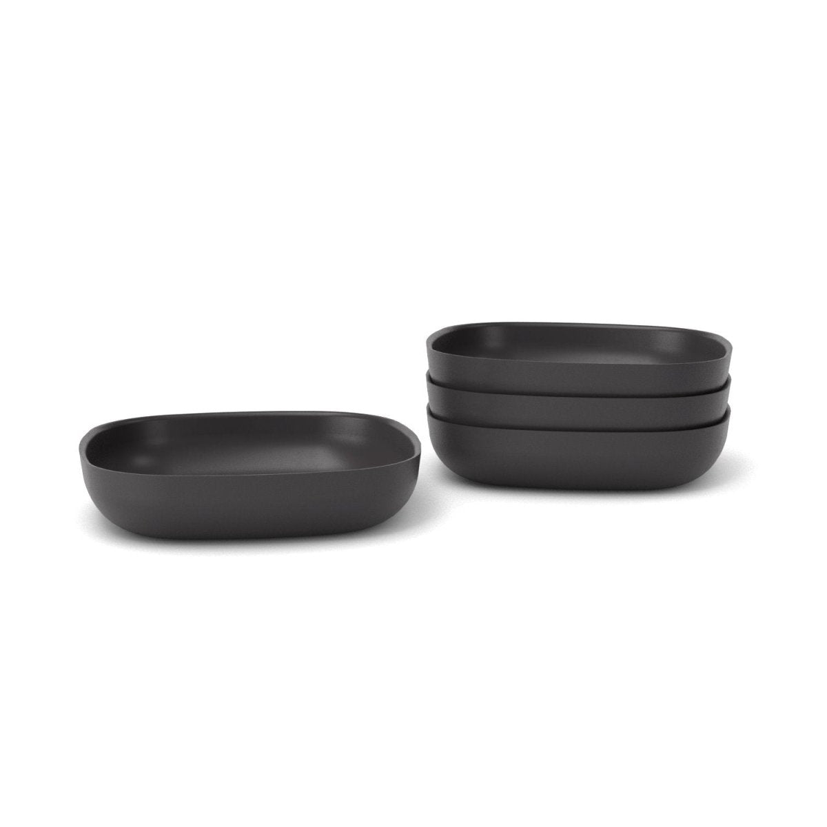 EKOBO Bamboo Pasta Bowl - 4 Piece Set - Black
