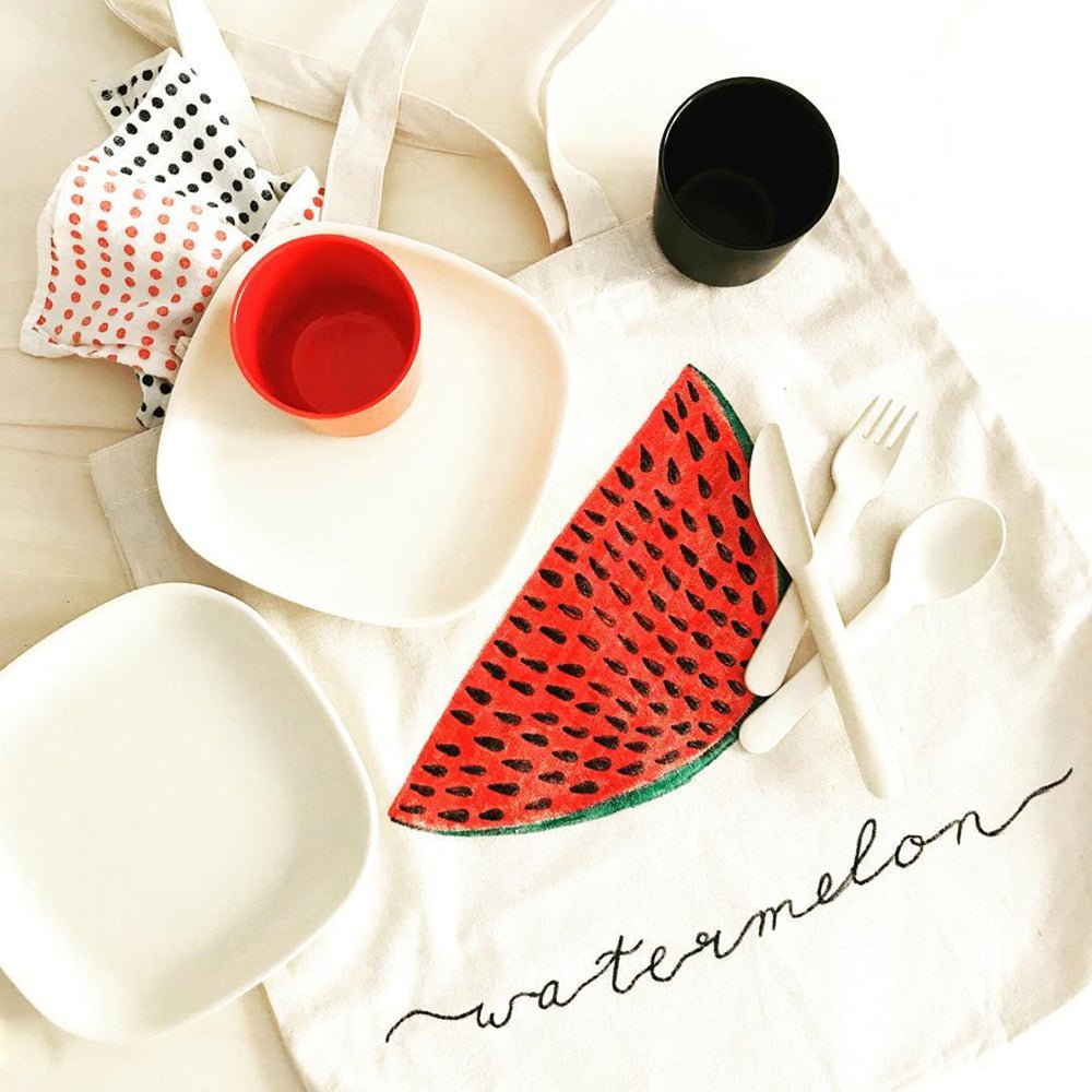 EKOBO Bamboo Side Plate - 4 Piece Set - Off White