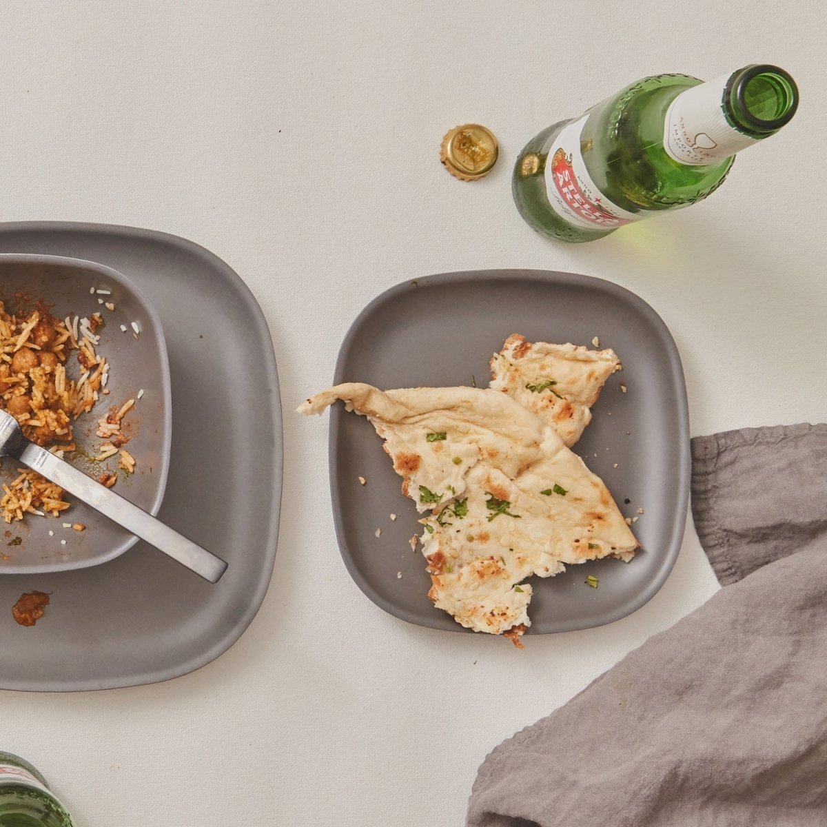 EKOBO Bamboo Side Plate - 4 Piece Set - Smoke