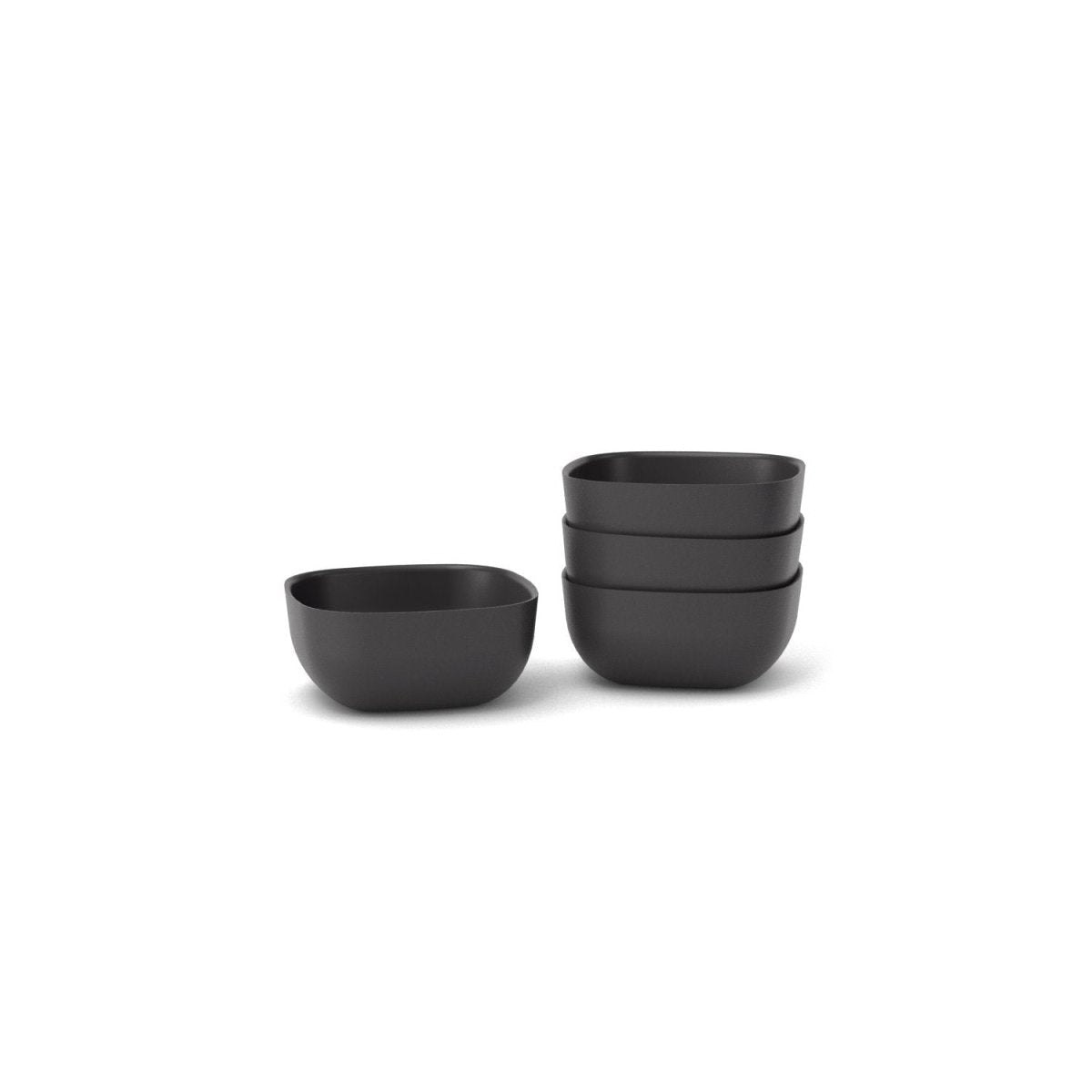 EKOBO Bamboo Small Bowl - 4 Piece Set - Black