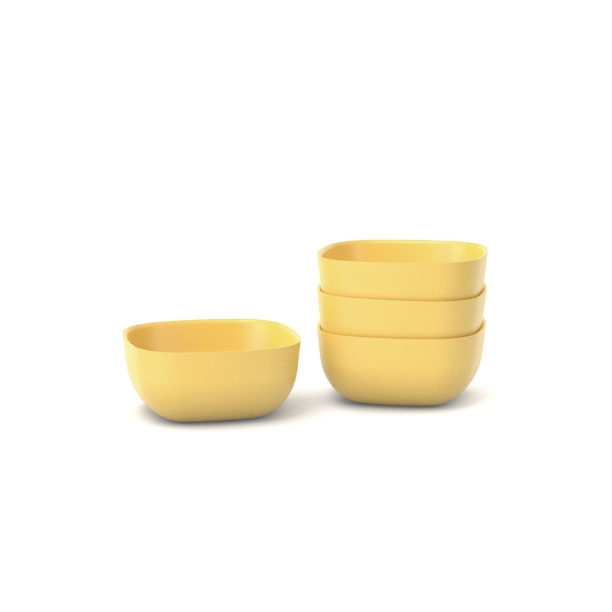 EKOBO Bamboo Small Bowl - 4 Piece Set - Lemon