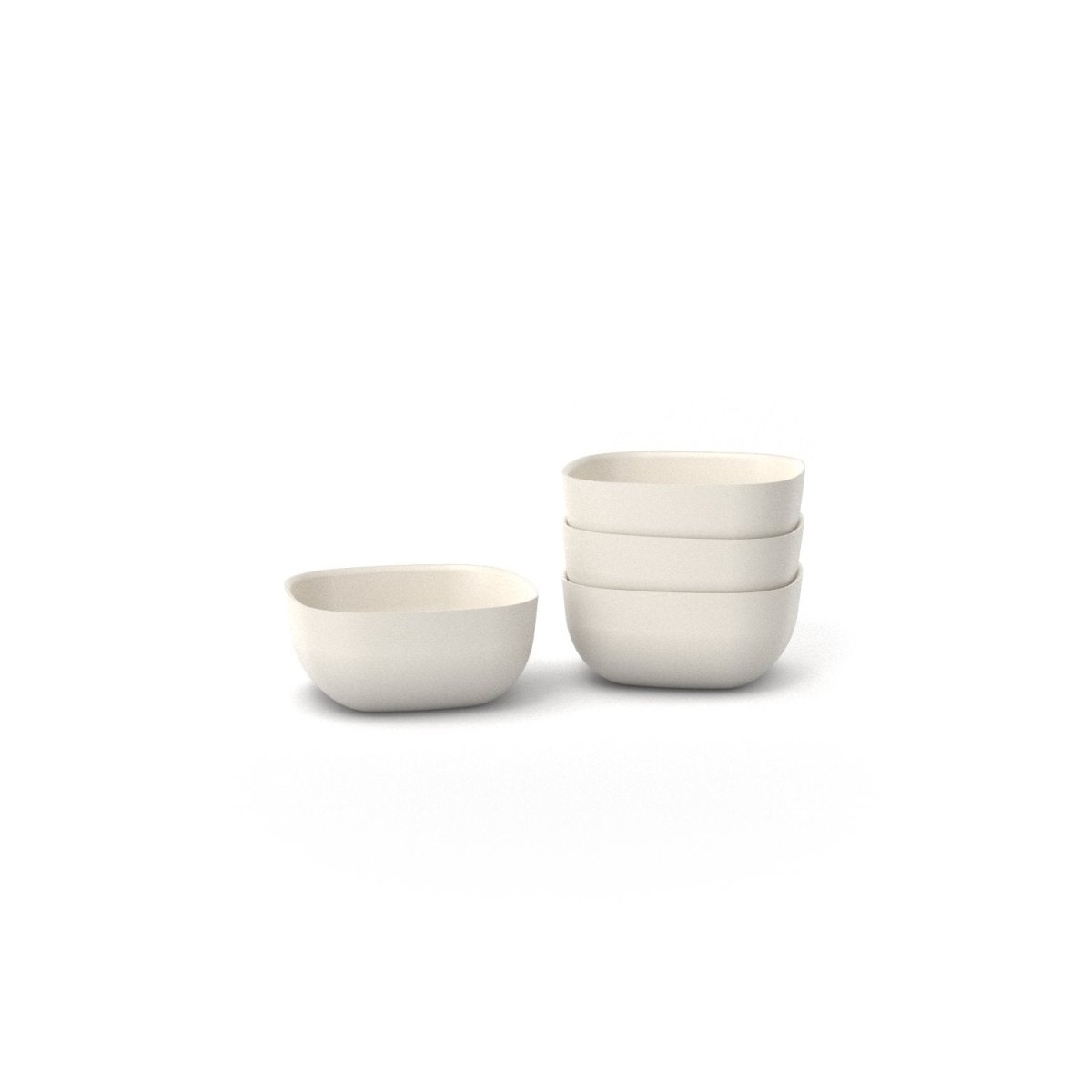 EKOBO Bamboo Small Bowl - 4 Piece Set - Off White