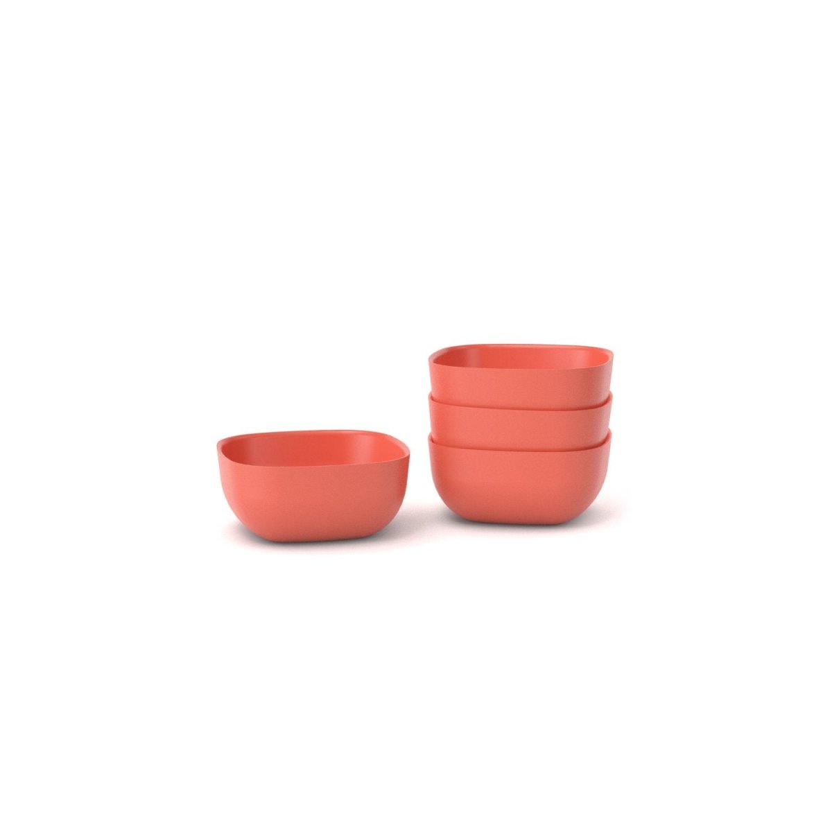 EKOBO Bamboo Small Bowl - 4 Piece Set - Persimmon