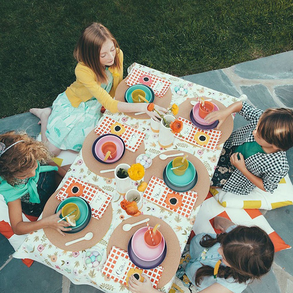 EKOBO Bamboo Small Cup, 4 Piece Set - Coral