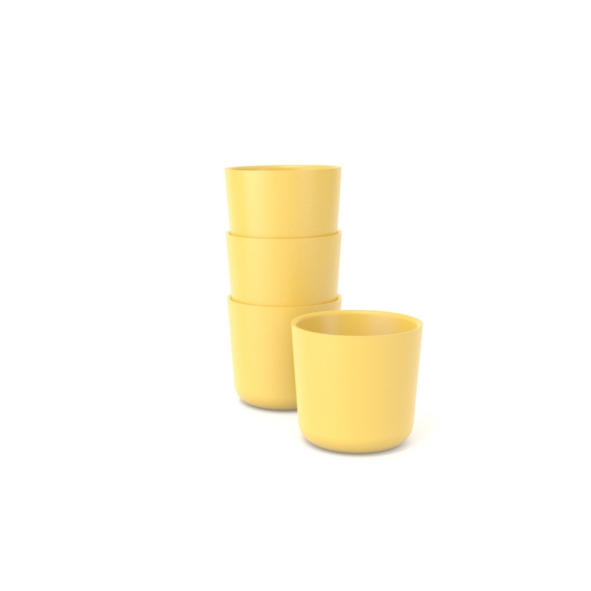 EKOBO Bamboo Small Cup, 4 Piece Set - Lemon