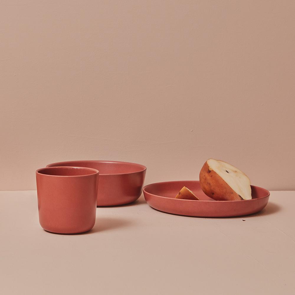EKOBO Bamboo Small Cup, 4 Piece Set - Terracotta