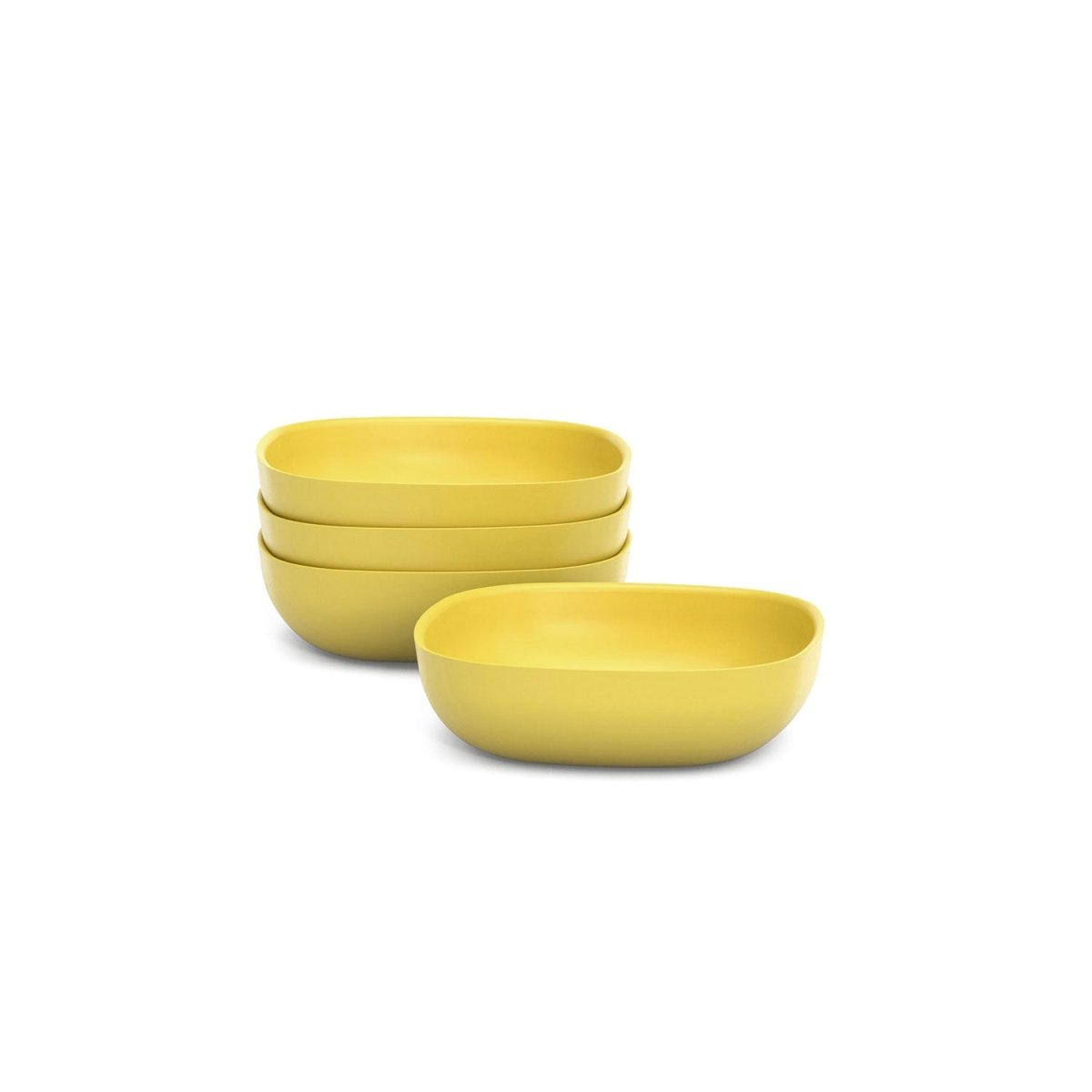 EKOBO Bamboo Solo Salad Bowl, Set of 4 - Lemon