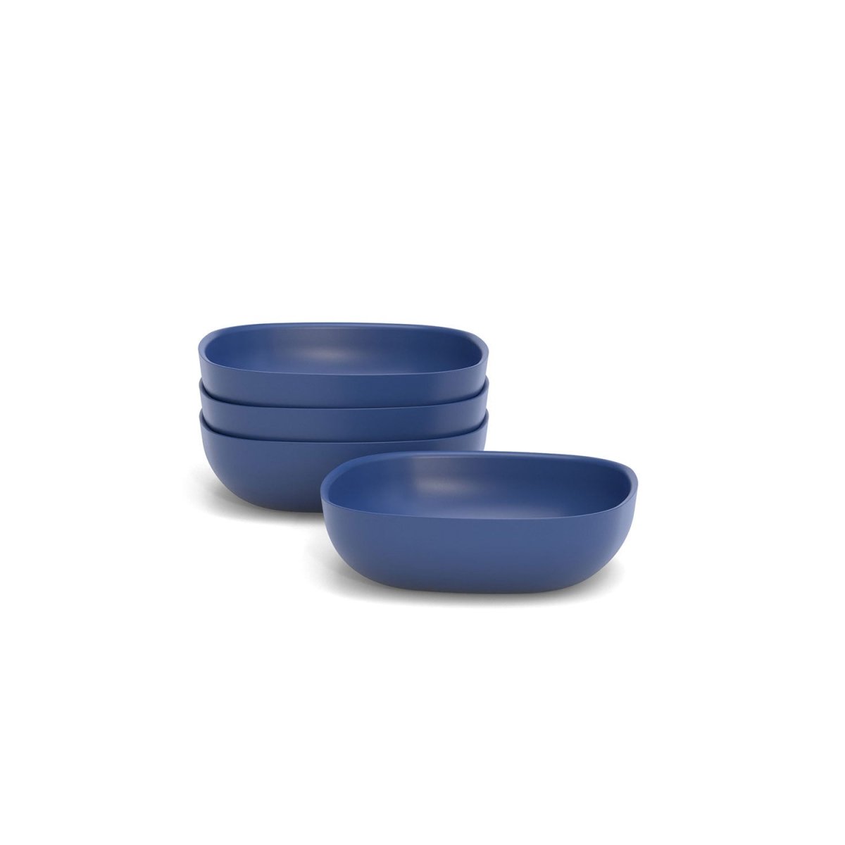 EKOBO Bamboo Solo Salad Bowl, Set of 4 - Royal Blue