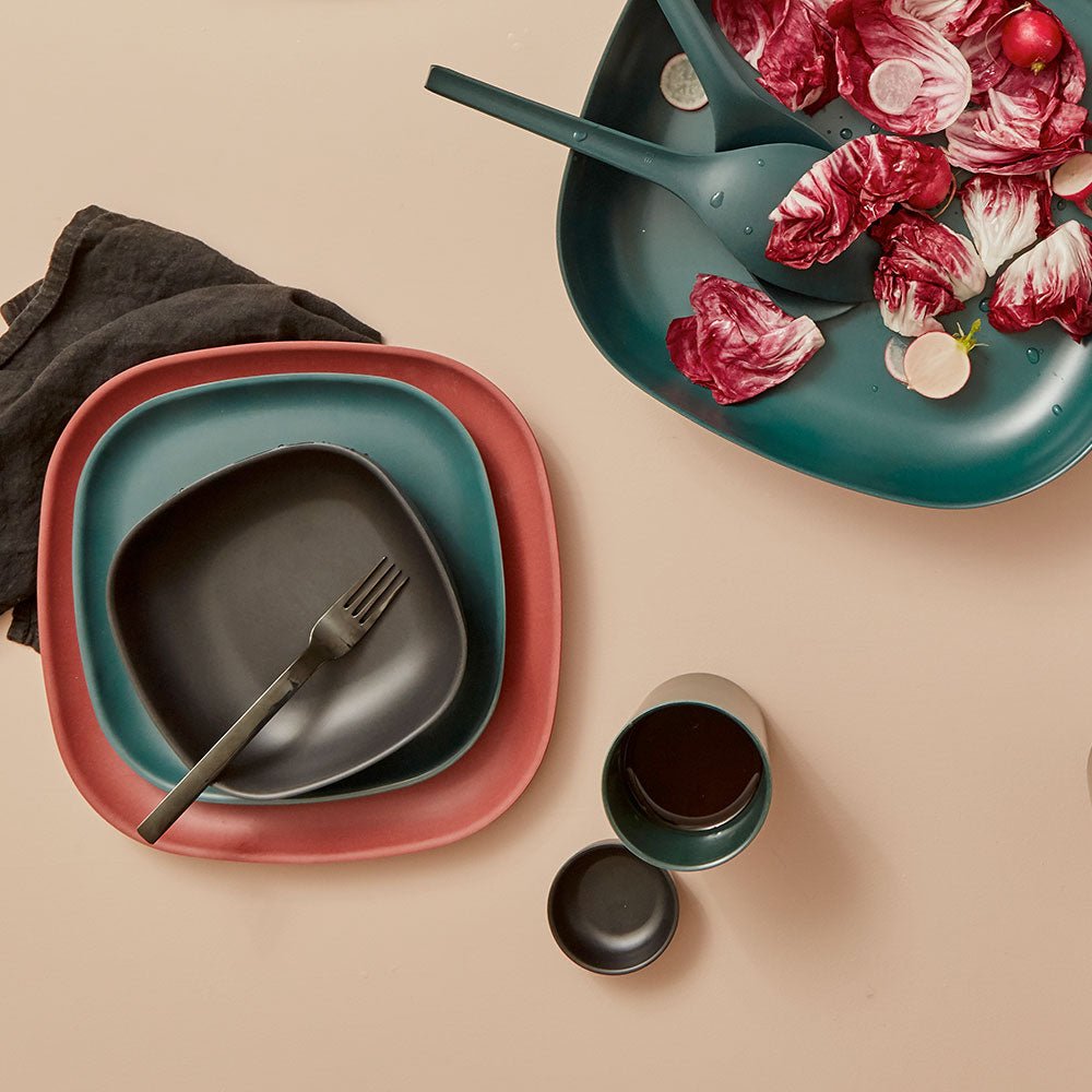 EKOBO Bamboo Solo Salad Bowl, Set of 4 - Smoke