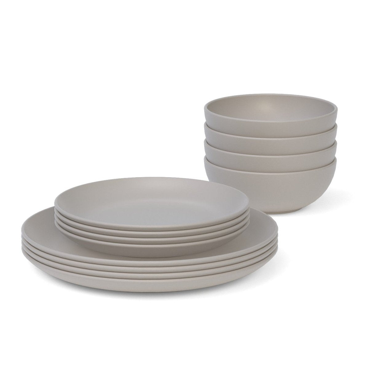 EKOBO Dining Essentials 12 Piece Round Set - Stone