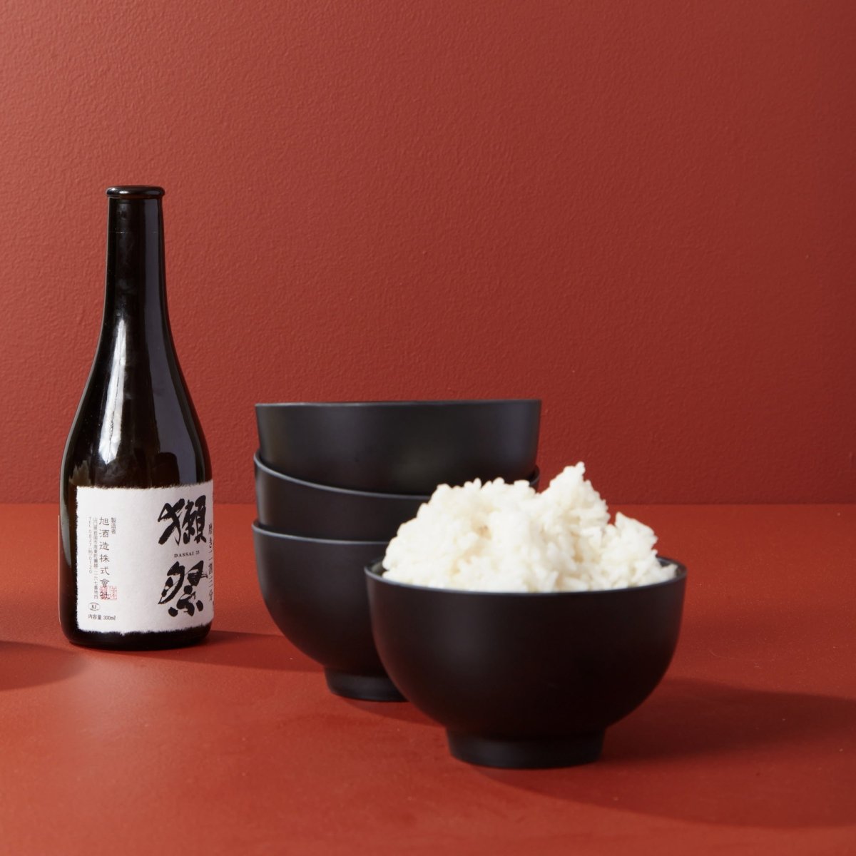 EKOBO Rice Bowl Set, Set of 4 - Black