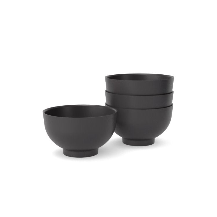 EKOBO Rice Bowl Set, Set of 4 - Black