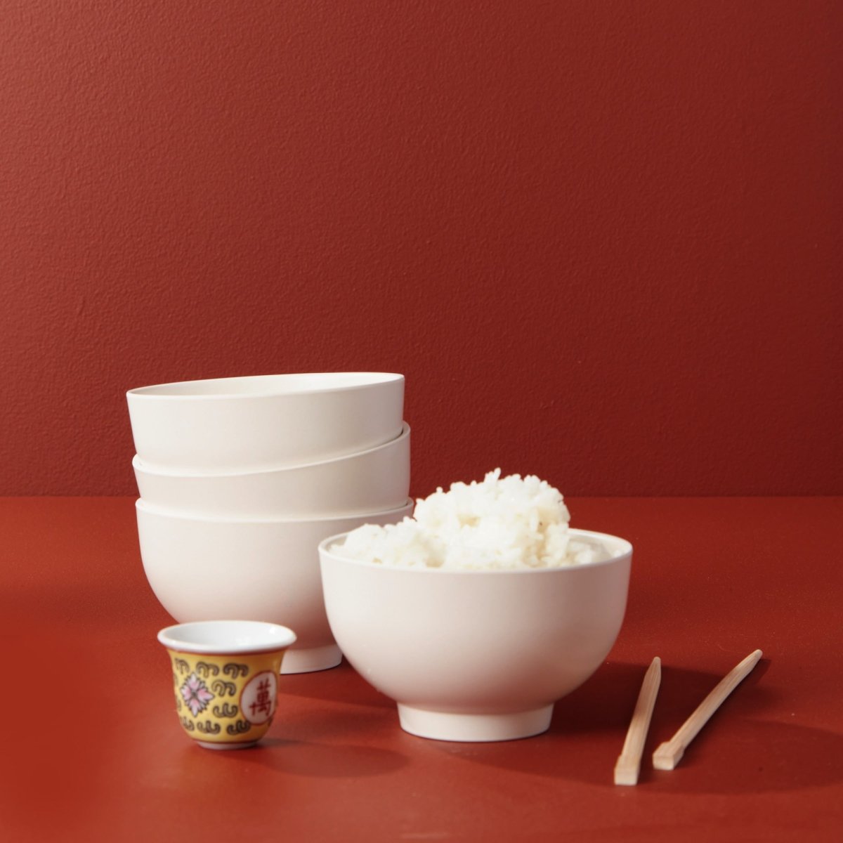 EKOBO Rice Bowl Set, Set of 4 - Off - White