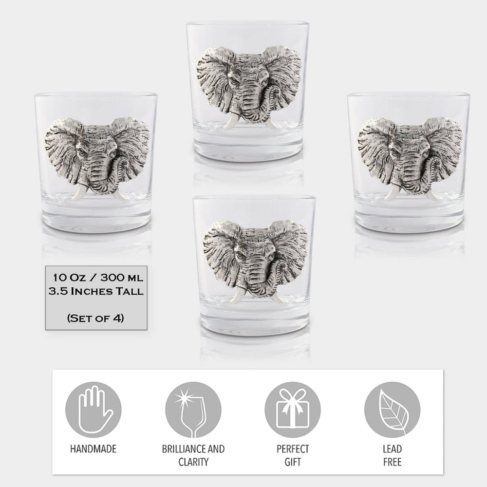 
                      
                        Arthur Court Designs Elephant Bar Glasses, Set of 4 - lily & onyx
                      
                    
