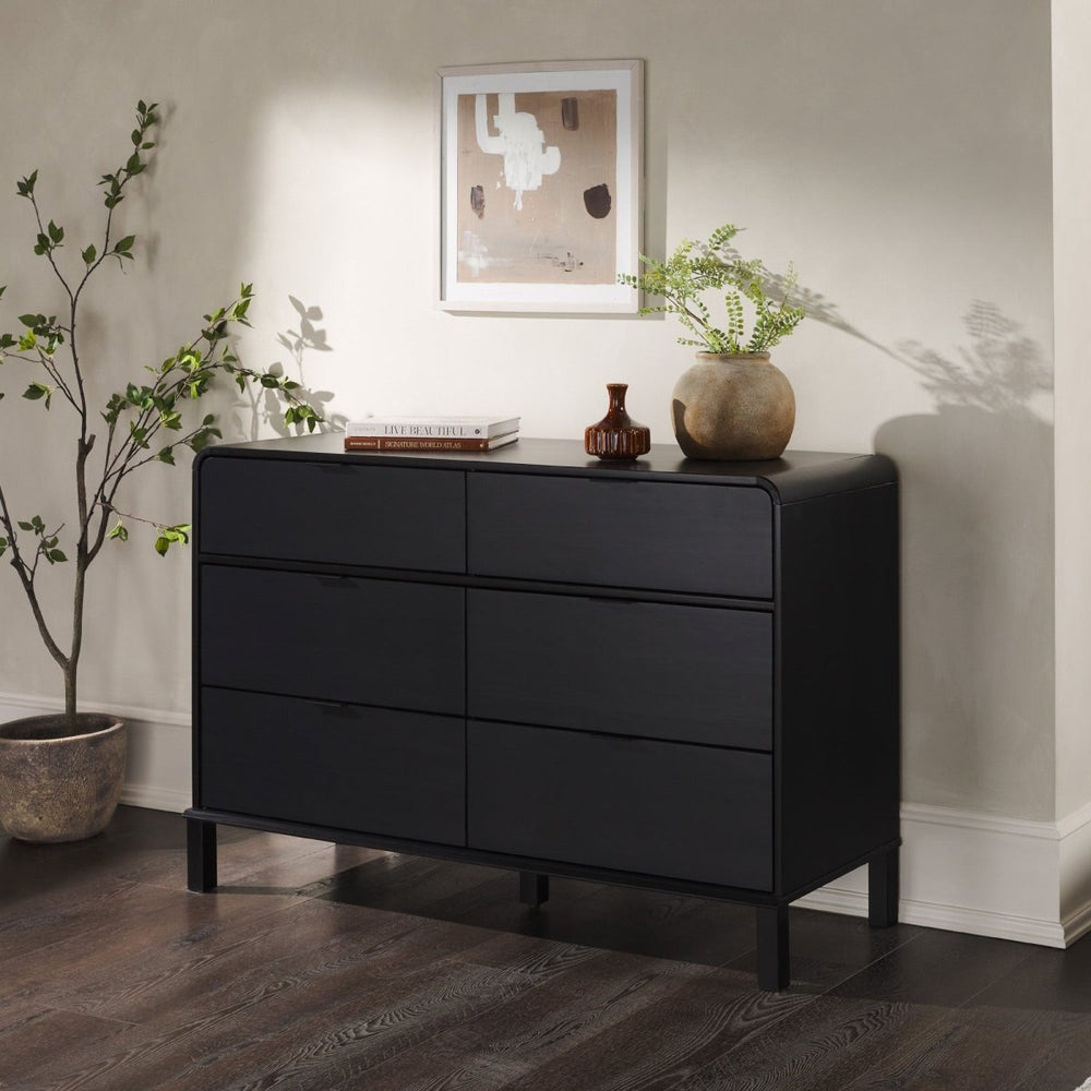 Walker Edison Elias 6 - Drawer Contemporary Dresser with Curved Top - lily & onyx