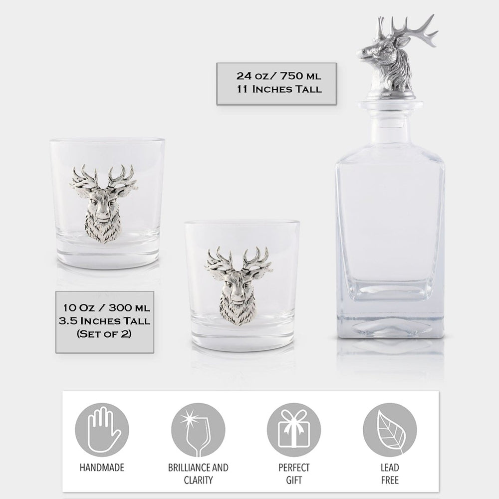 
                      
                        Arthur Court Designs Elk Deer Bust Decanter Set with Glasses - lily & onyx
                      
                    