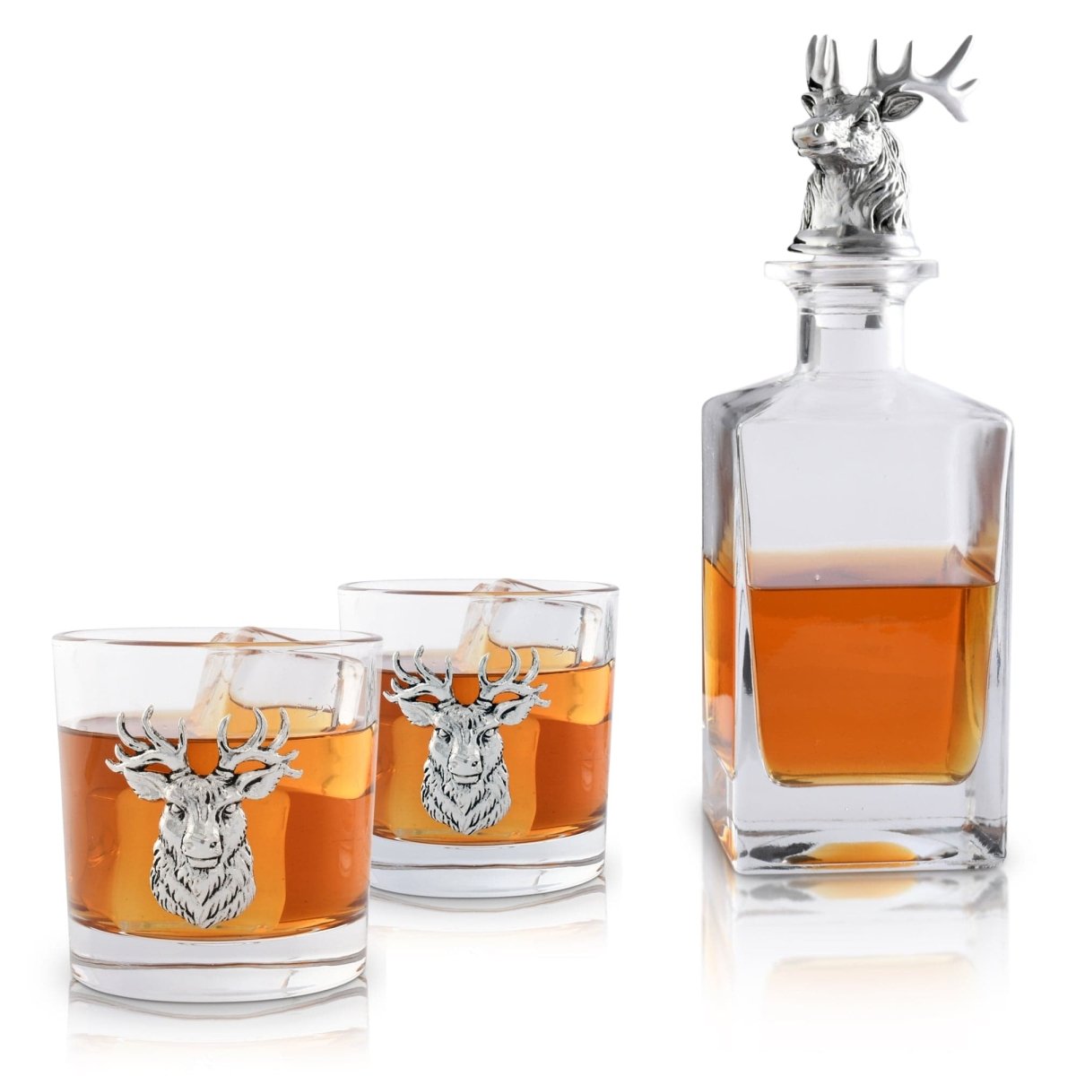 Arthur Court Designs Elk Deer Bust Decanter Set with Glasses - lily & onyx